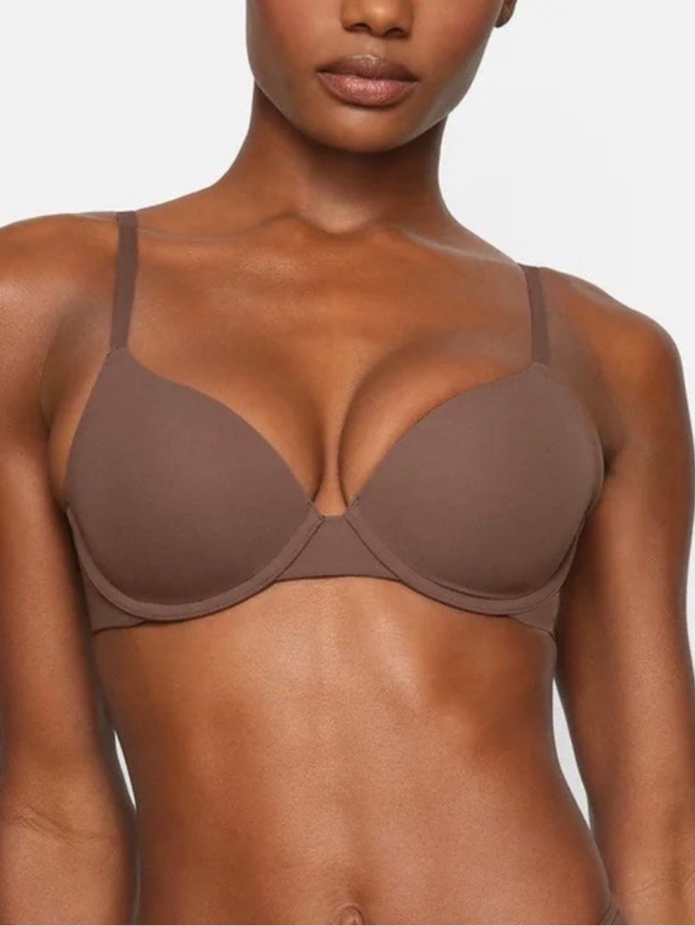 Skims Fits Everybody T-Shirt Bra Oxide Brown 44D